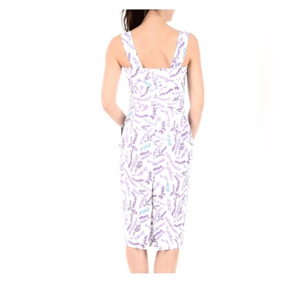 MAX MARA Zolder Floral Print Dress in Purple and White 2 4 - Picture 4 of 10